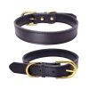 Genuine Leather Dog Collar – Wide, Soft Padded, Adjustable & Waterproof