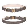 Leather Dog Collar – Soft Padded, Breathable, Adjustable with Metal Buckle
