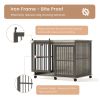 Furniture Dog Crate – Sliding Iron Door with Mat (Rustic Brown, 43.7''W)