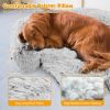 Gray Plush Calming Dog Couch Bed – Anti-Slip Bottom