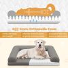 Egg-Foam Dog Crate Bed with 3-Side Bolster and Removable Washable Cover