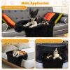 Black Plush Calming Dog Couch Bed – Anti-Slip Bottom