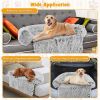 Gray Plush Calming Dog Couch Bed – Anti-Slip Bottom
