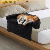 Black Plush Calming Dog Couch Bed – Anti-Slip Bottom