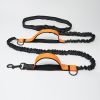 Hands-Free Dog Leash – Dual Handle Waist Leash with Reflective Bungee