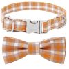 Plaid Dog Collar with Bow - Adjustable & Comfy Bowtie Collars for All Dogs