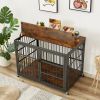Furniture Style Dog Crate – Wrought Iron Frame with Side Openings (Grey, 43.3''W)