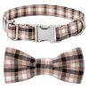 Plaid Dog Collar with Bow - Adjustable & Comfy Bowtie Collars for All Dogs