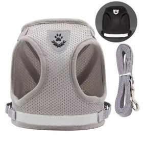No Pull Pet Harness Vest For Dog & Cat (Color and Size: Grey, L)